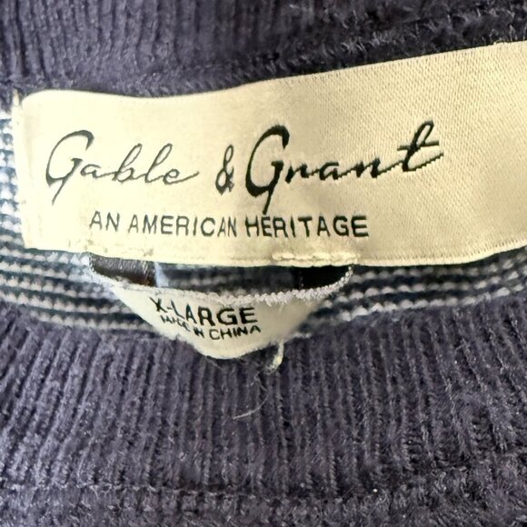 Gable & Grant Crewneck Sweater Navy Sz XL - Picture 2 of 5